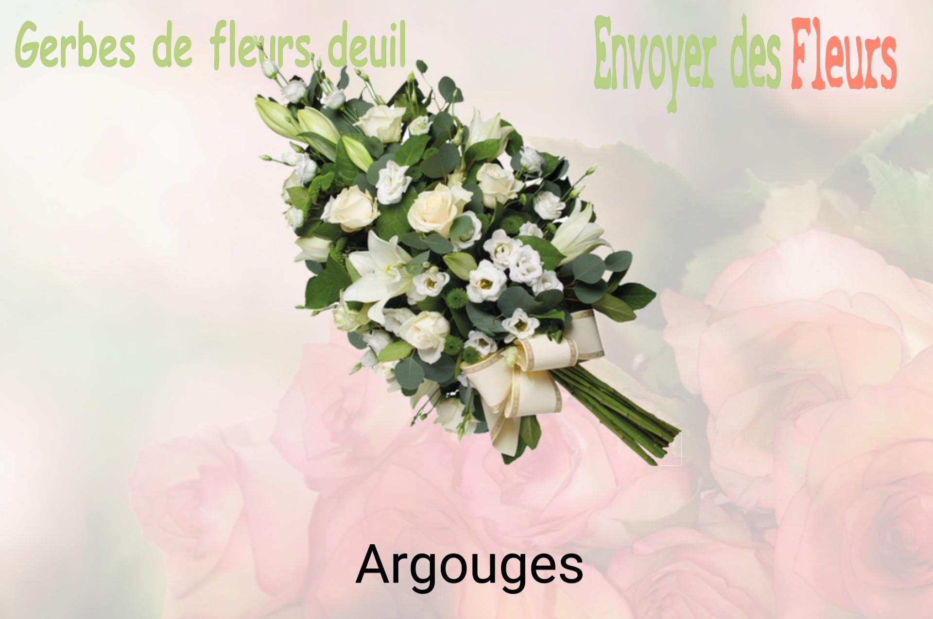Gerbe de fleurs de deuil livrée à Argouges